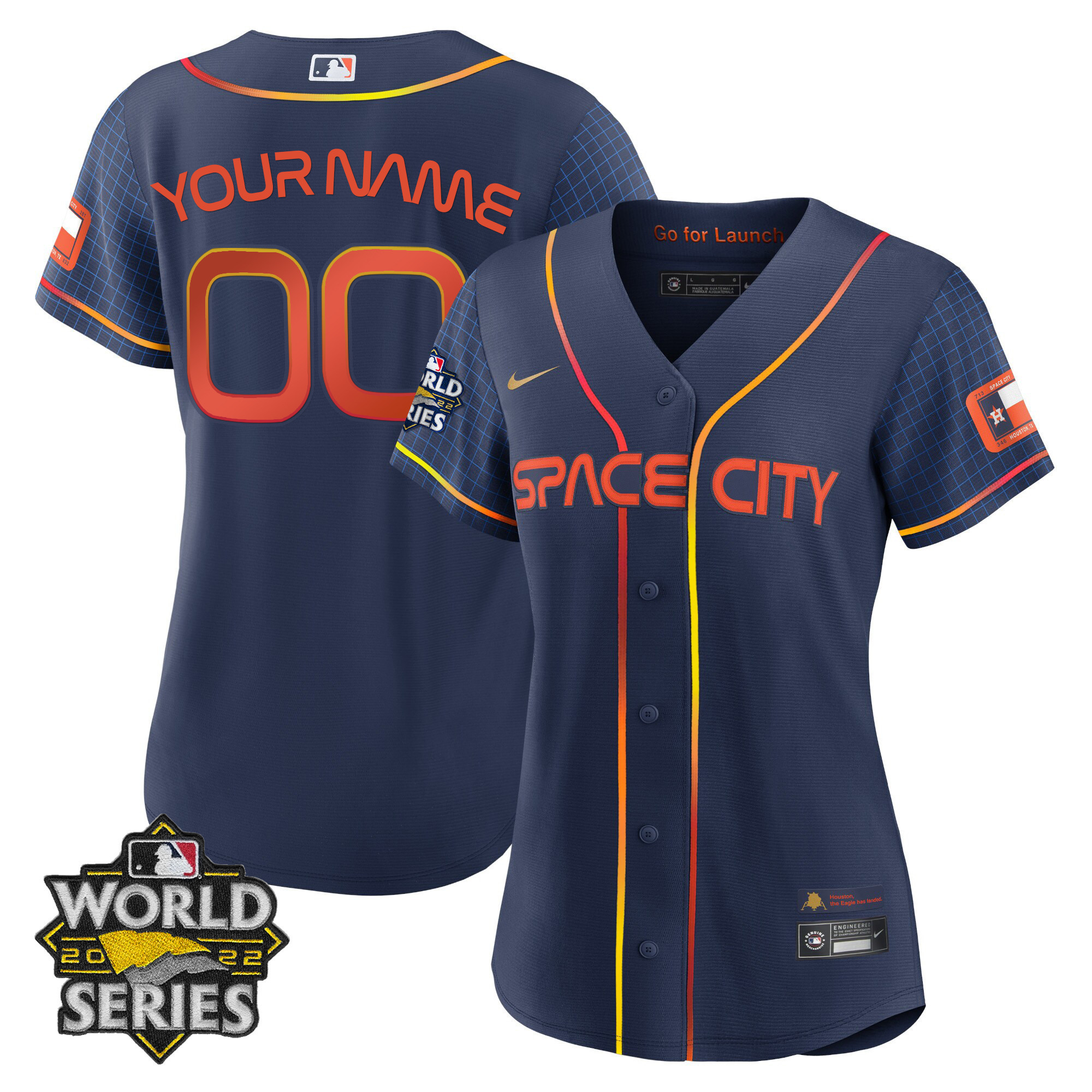 Houston Astros World Series Custom Name And Number Cool Space City Jersey