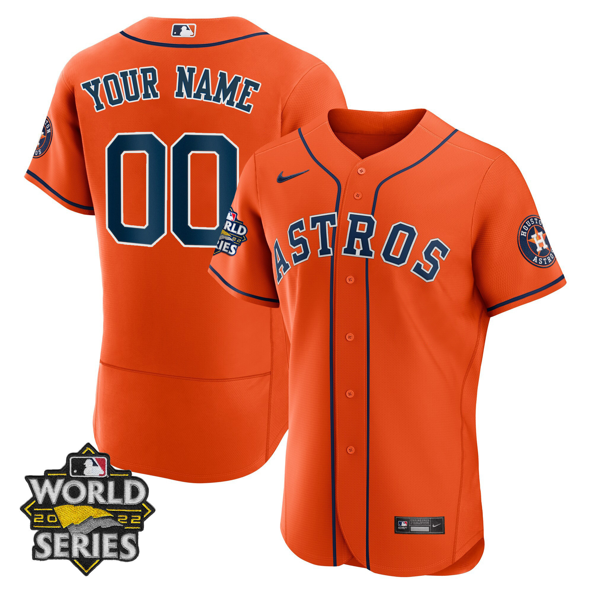 Houston Astros World Series Custom Name And Number Flex Alternate Jersey