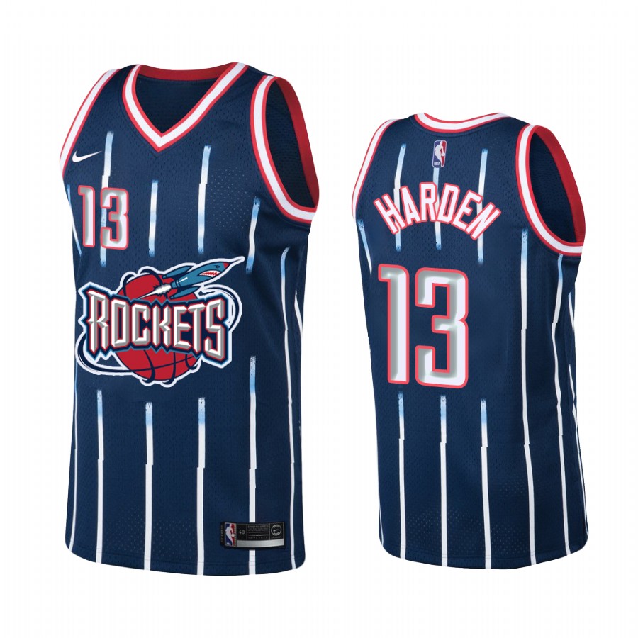 Houston Rockets #13 James Harden Navy Hardwood Classics Men's Jersey