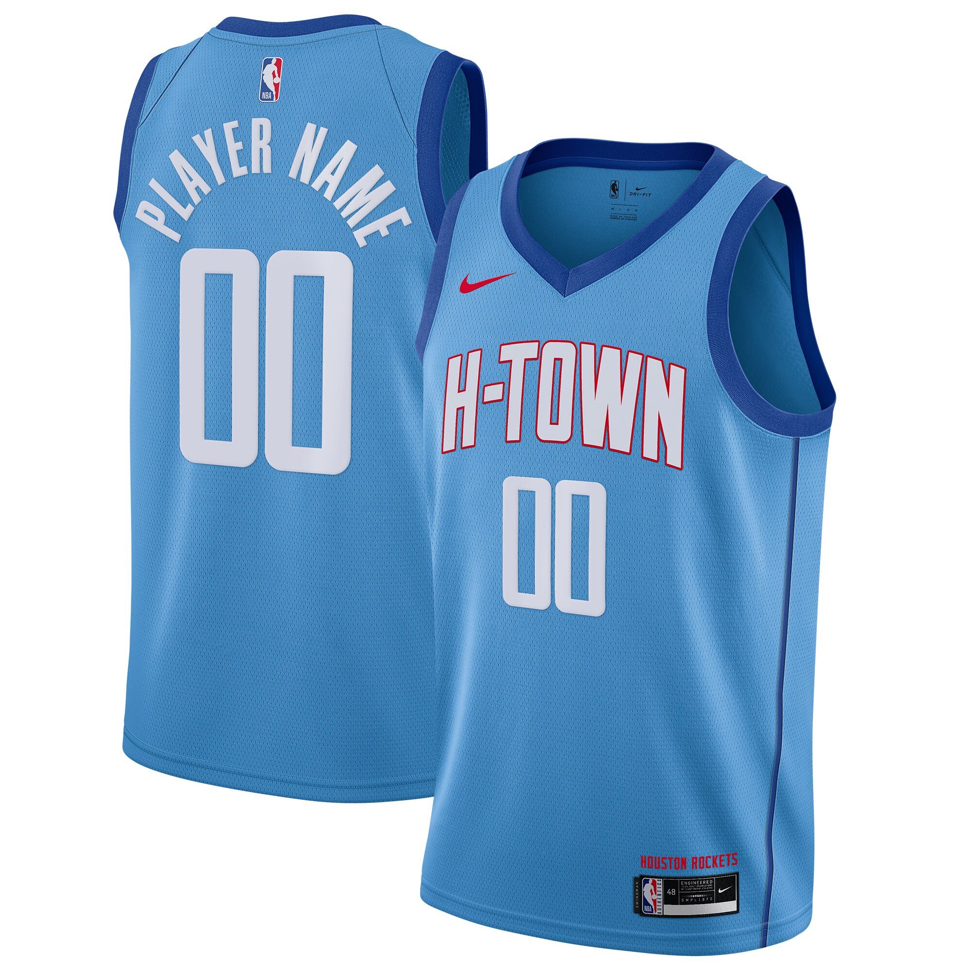 Houston Rockets Blue Custom Jersey - All Stitched