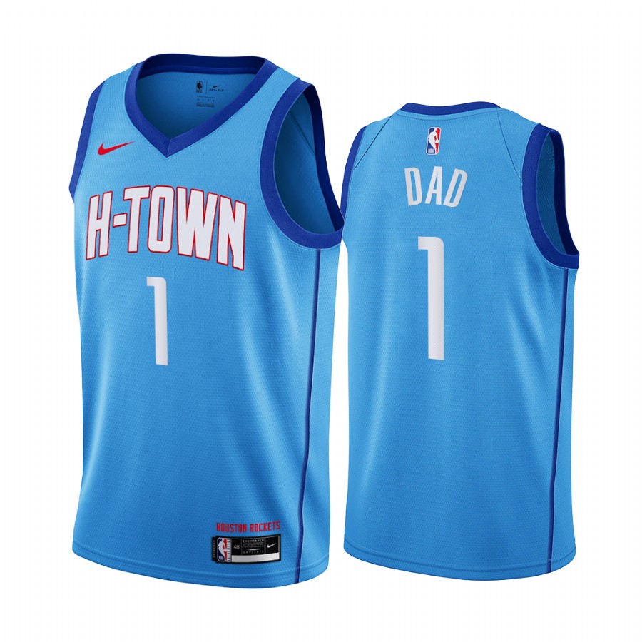 Houston Rockets Fathers Day Blue No.1 Dad Jersey