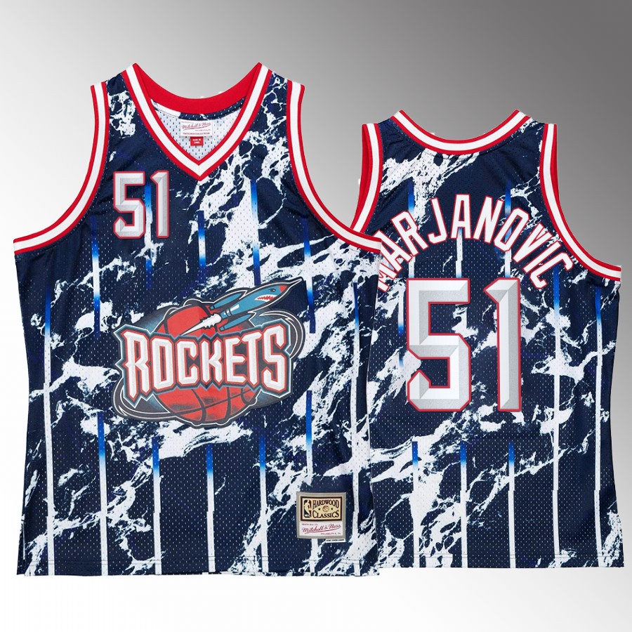 Houston Rockets Boban Marjanovic Marble Swingman #51 Navy Hardwood Classics Jersey