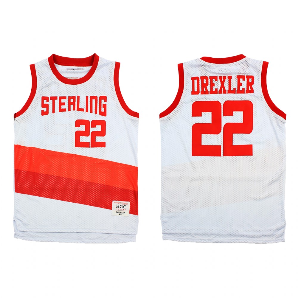 Houston Rockets Clyde Drexler White Alternate Sterling High School Jersey