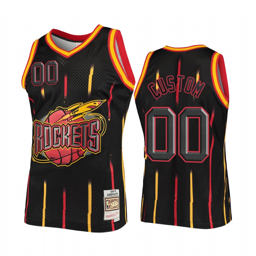 Houston Rockets Custom #00 Black Rings Collection Jersey