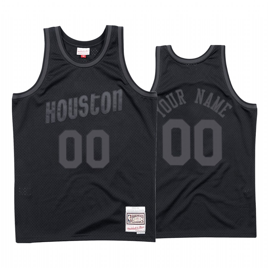 Houston Rockets Custom #00 Black Tonal Jersey
