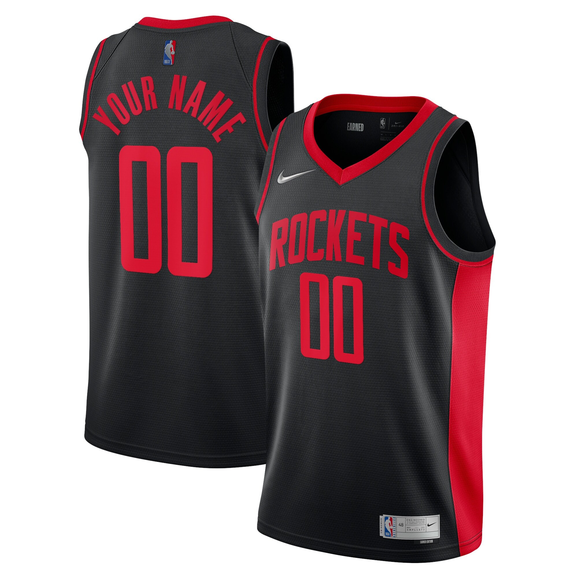 Houston Rockets Custom Collection Black Jersey - All Stitched