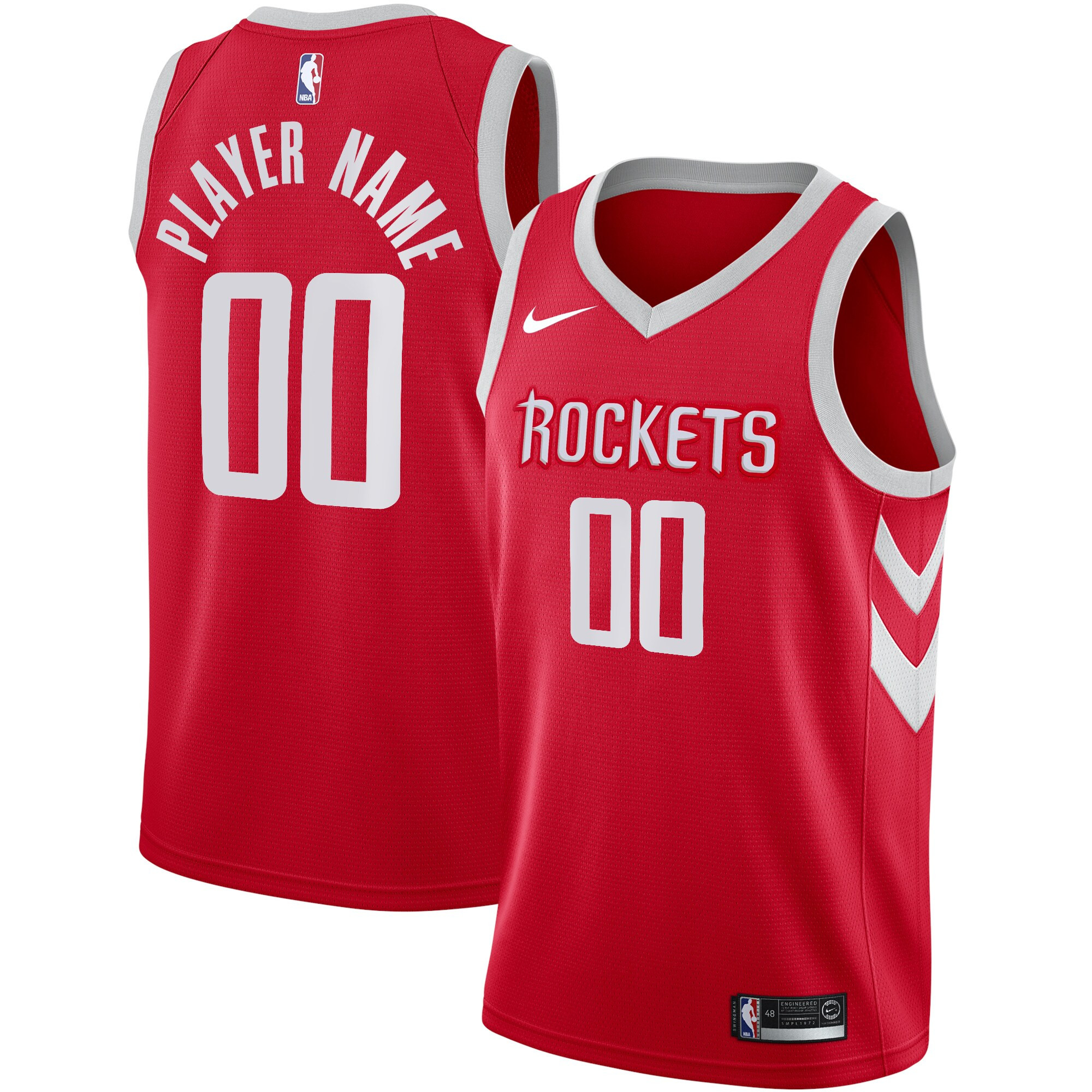 Houston Rockets Custom Collection Red Jersey - All Stitched
