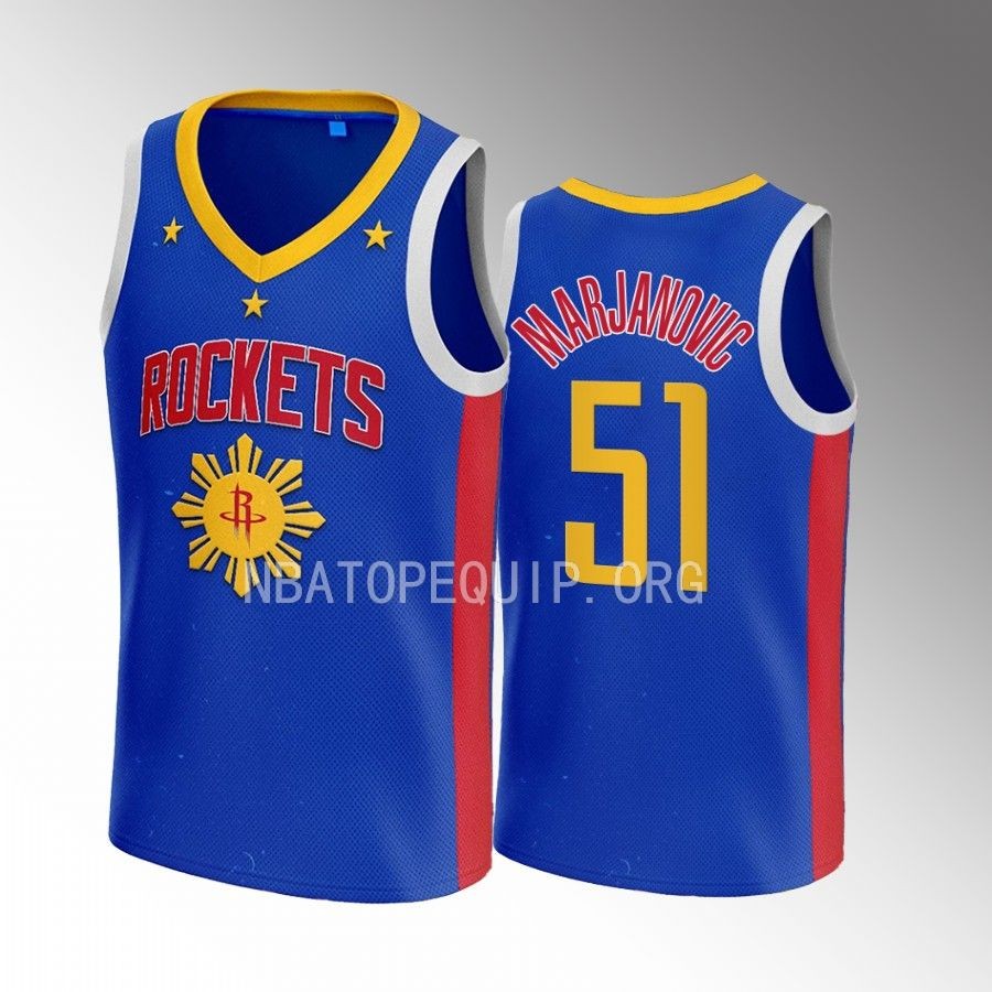 Houston Rockets Filipino Heritage Night Boban Marjanovic Royal #51 Jersey 