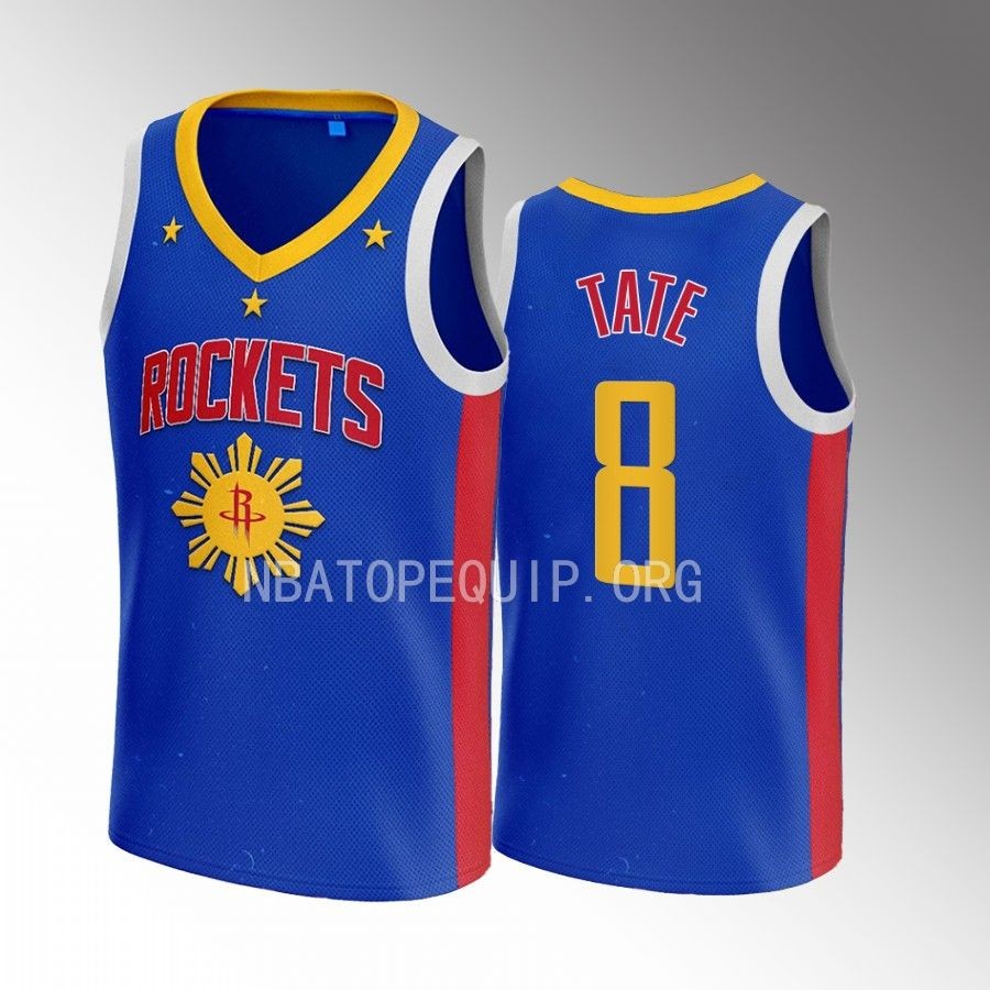 Houston Rockets Filipino Heritage Night Jae'Sean Tate Royal #8 Jersey 