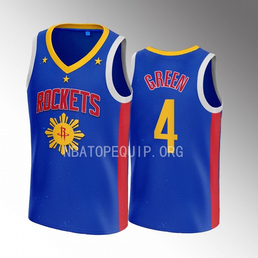 Houston Rockets Filipino Heritage Night Jalen Green Royal #4 Jersey 
