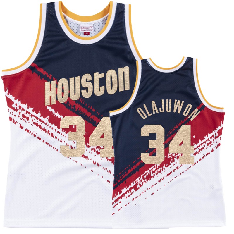 Houston Rockets Hakeem Olajuwon Independence Men's #34 Throwback Jersey