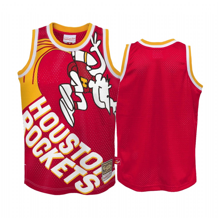 Houston Rockets Hardwood Classics Red Big Face2.0 Men Jersey