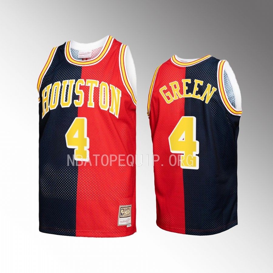 Houston Rockets Jalen Green Hardwood Classics #4 Navy Red Split Swingman Jersey