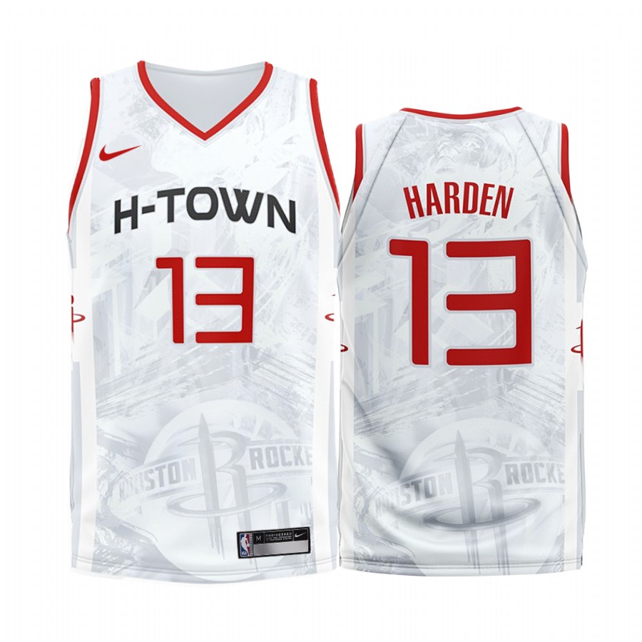 Houston Rockets James Harden #13 White Fashion Edition Jersey