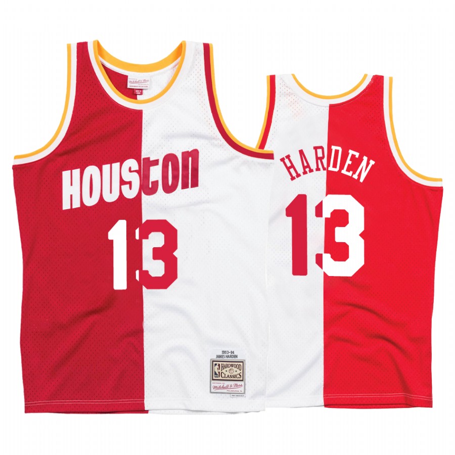 Houston Rockets James Harden #13 White Red Split Jersey