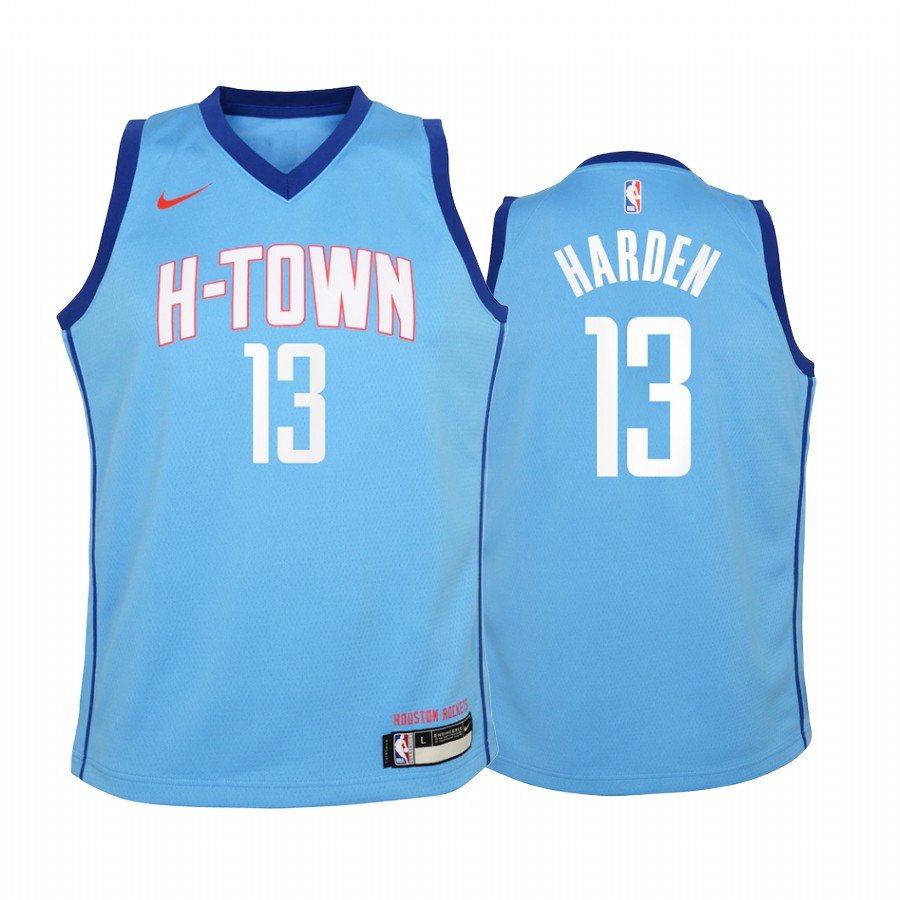 Houston Rockets James Harden City Edition Blue Youth Jersey - New Uniform