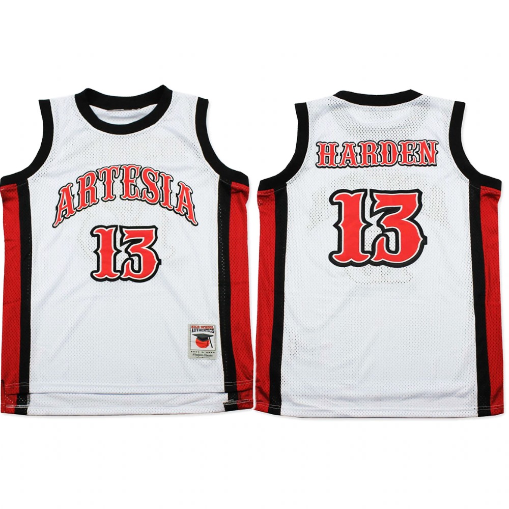 Houston Rockets James Harden White Artesia High School Jersey