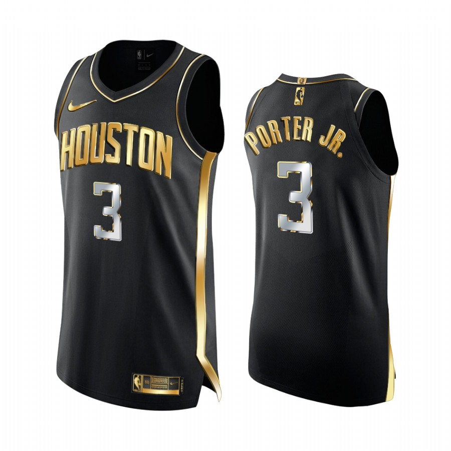 Houston Rockets Kevin Porter Jr. Black Golden Edition Jersey