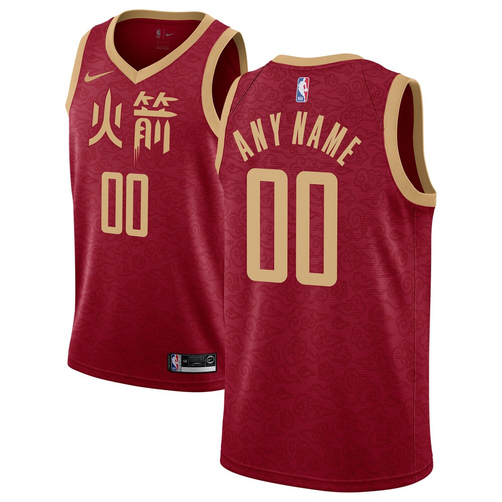 Houston Rockets Swingman City Edition Red Custom Jersey - All Stitched