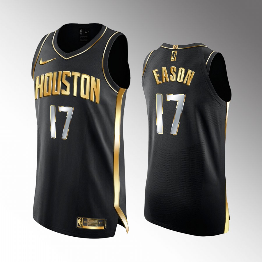 Houston Rockets Tari Eason Black Jersey Golden Edition #17