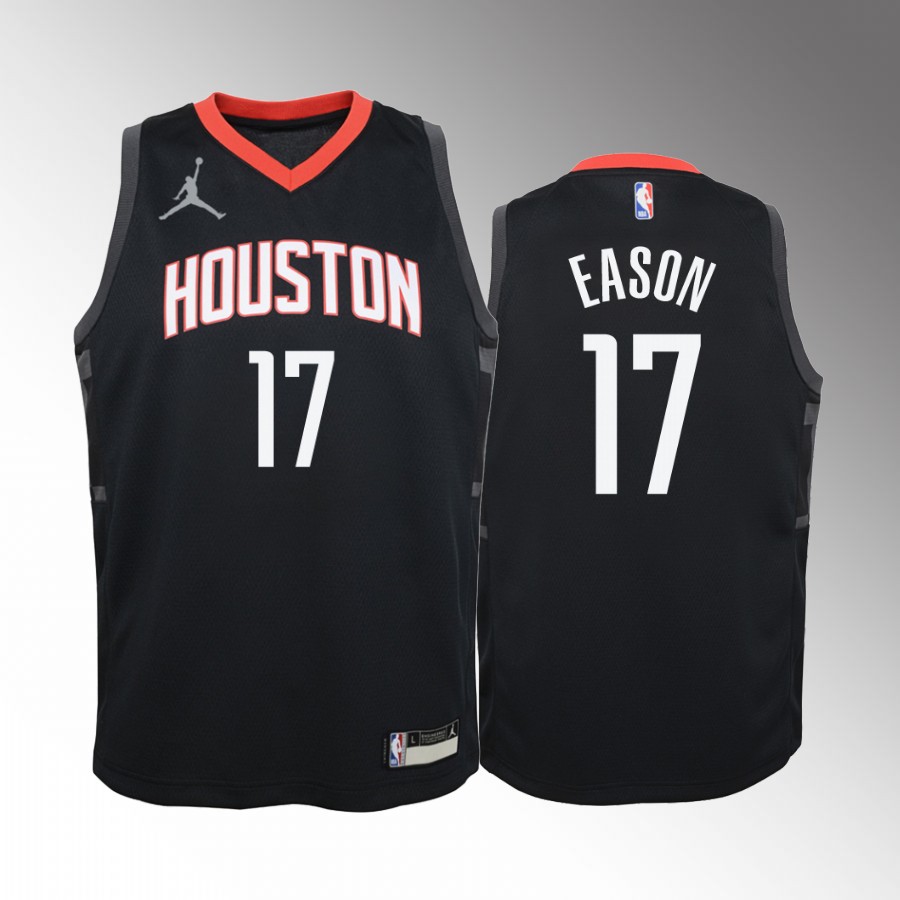 Houston Rockets Tari Eason Statement Edition Black Youth Jersey Draft #17