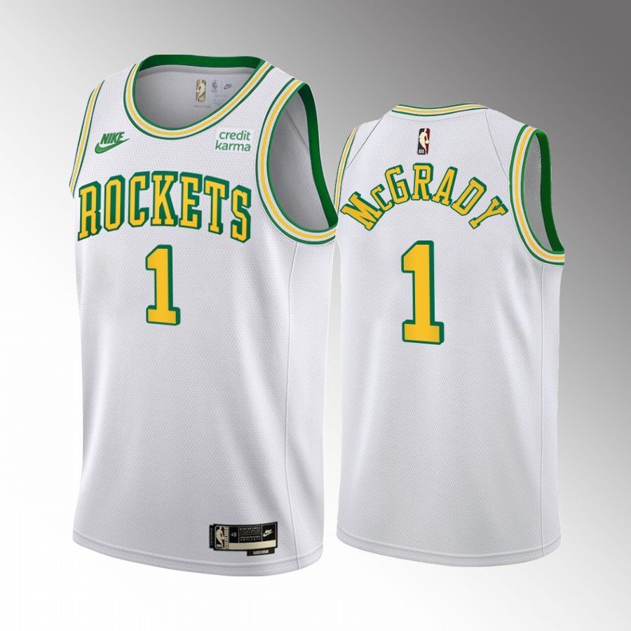 Houston Rockets Tracy McGrady Classic Edition White #1 Jersey 55th Anniversary