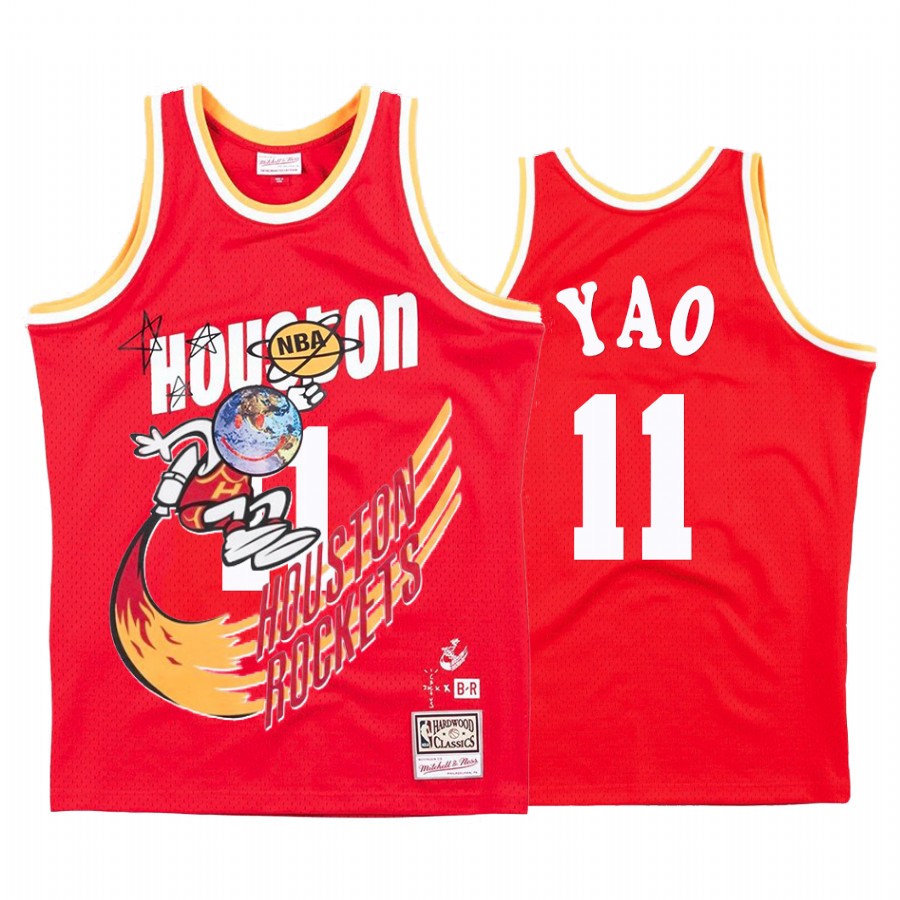 Houston Rockets Yao Ming #11 Red Travis Sott X Houston Rockets Jersey