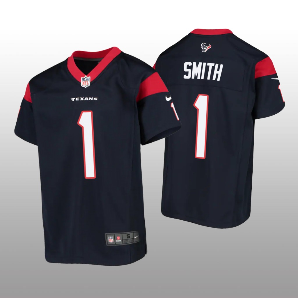 Houston Texans Tremon Smith Navy Jersey Game - Youth
