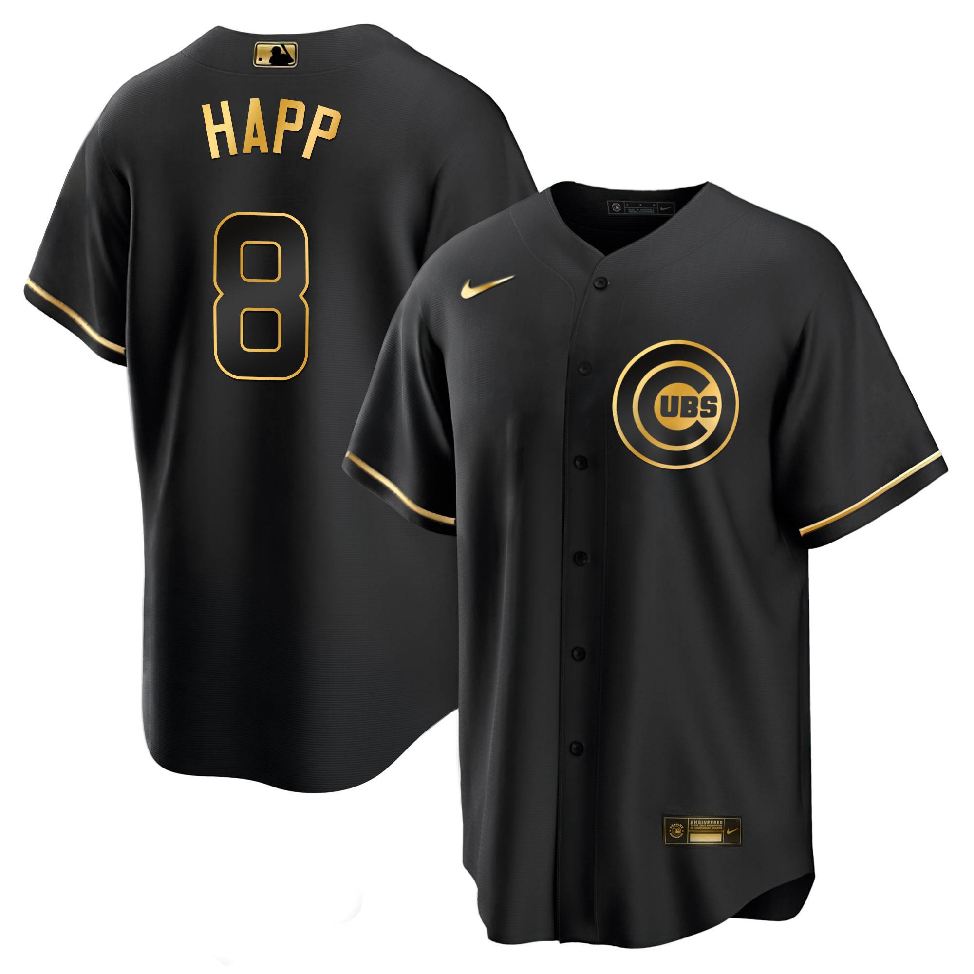 Ian Happ Men's Chicago Cubs Black Limited & Gold Cool Black Gold Jersey - All Stitched