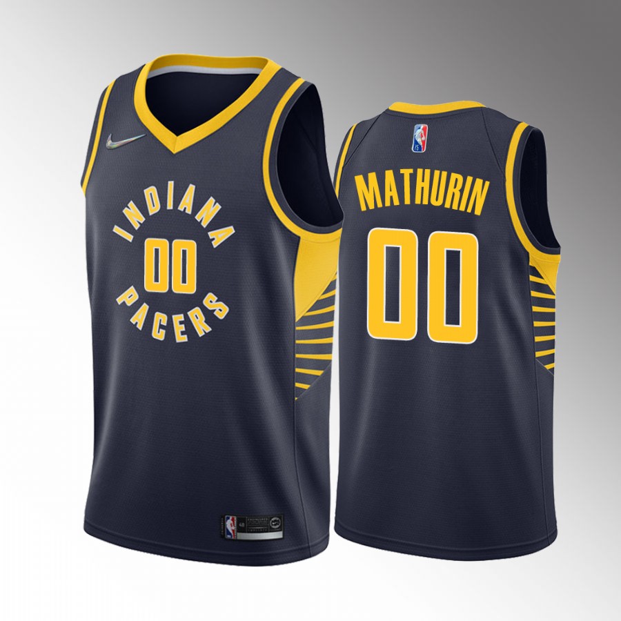 Indiana Pacers Bennedict Mathurin Draft Arizona Wildcats Navy #00 Jersey Icon Edition