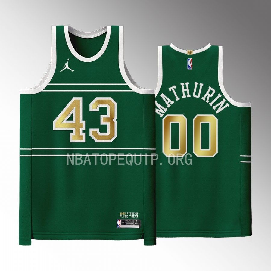 Indiana Pacers Black History Month Bennedict Mathurin Green #00 Jersey 1955 Crispus Attucks