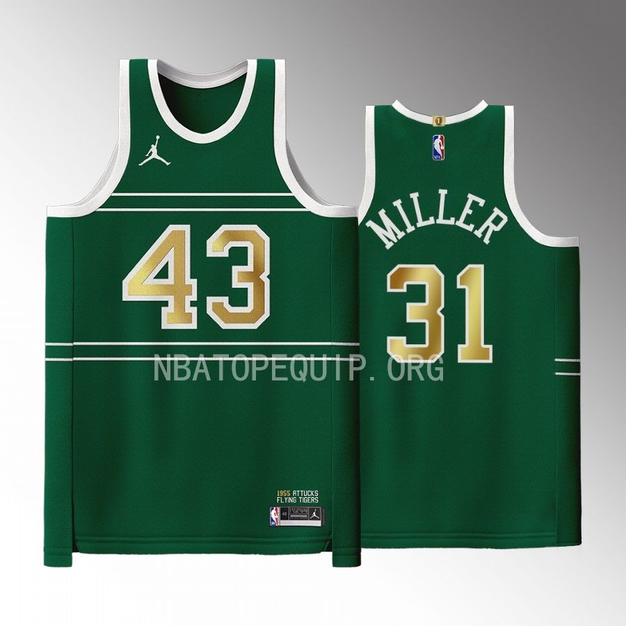 Indiana Pacers Black History Month Reggie Miller Green #31 Jersey 1955 Crispus Attucks