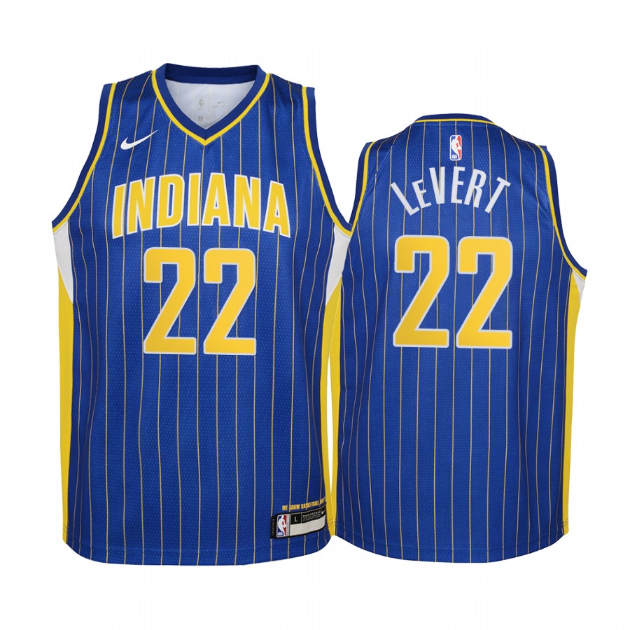 Indiana Pacers Caris LeVert City Edition Blue Youth Jersey Trade #22