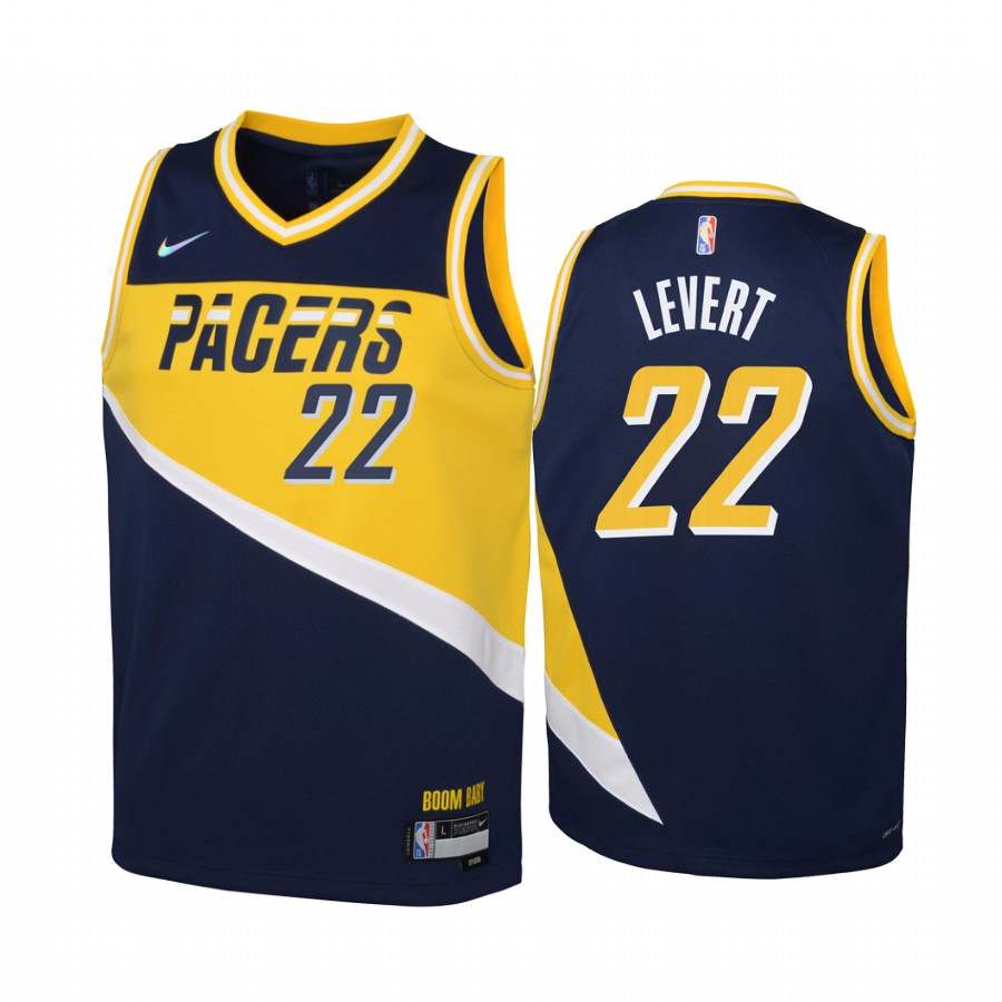 Indiana Pacers Caris LeVert City Edition Blue Youth Jersey 75th Season #22