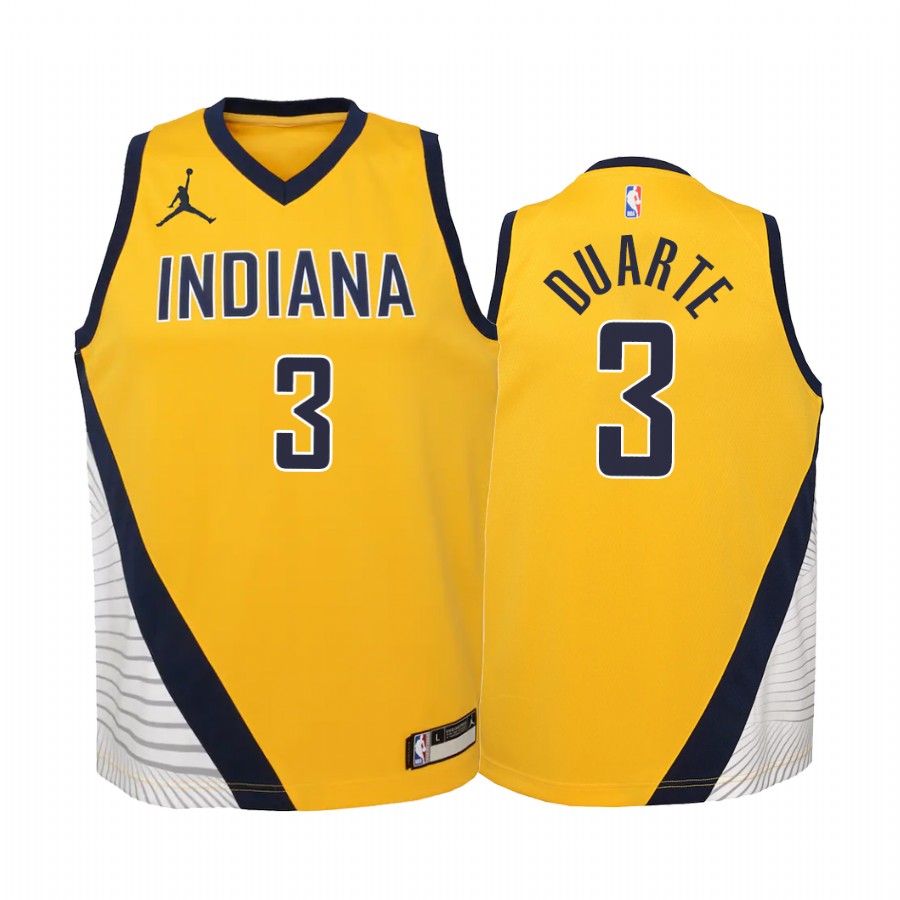 Indiana Pacers Chris Duarte Statement Edition Gold Youth Jersey Draft #3