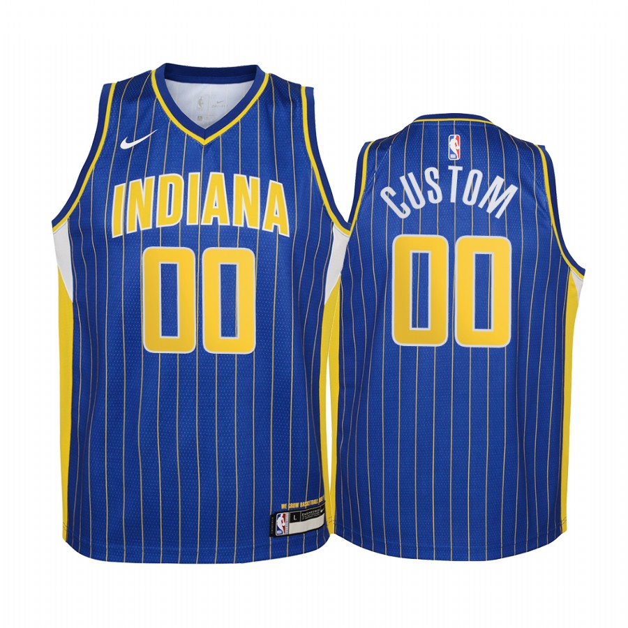 Indiana Pacers Custom City Edition Blue Youth Jersey - New Uniform