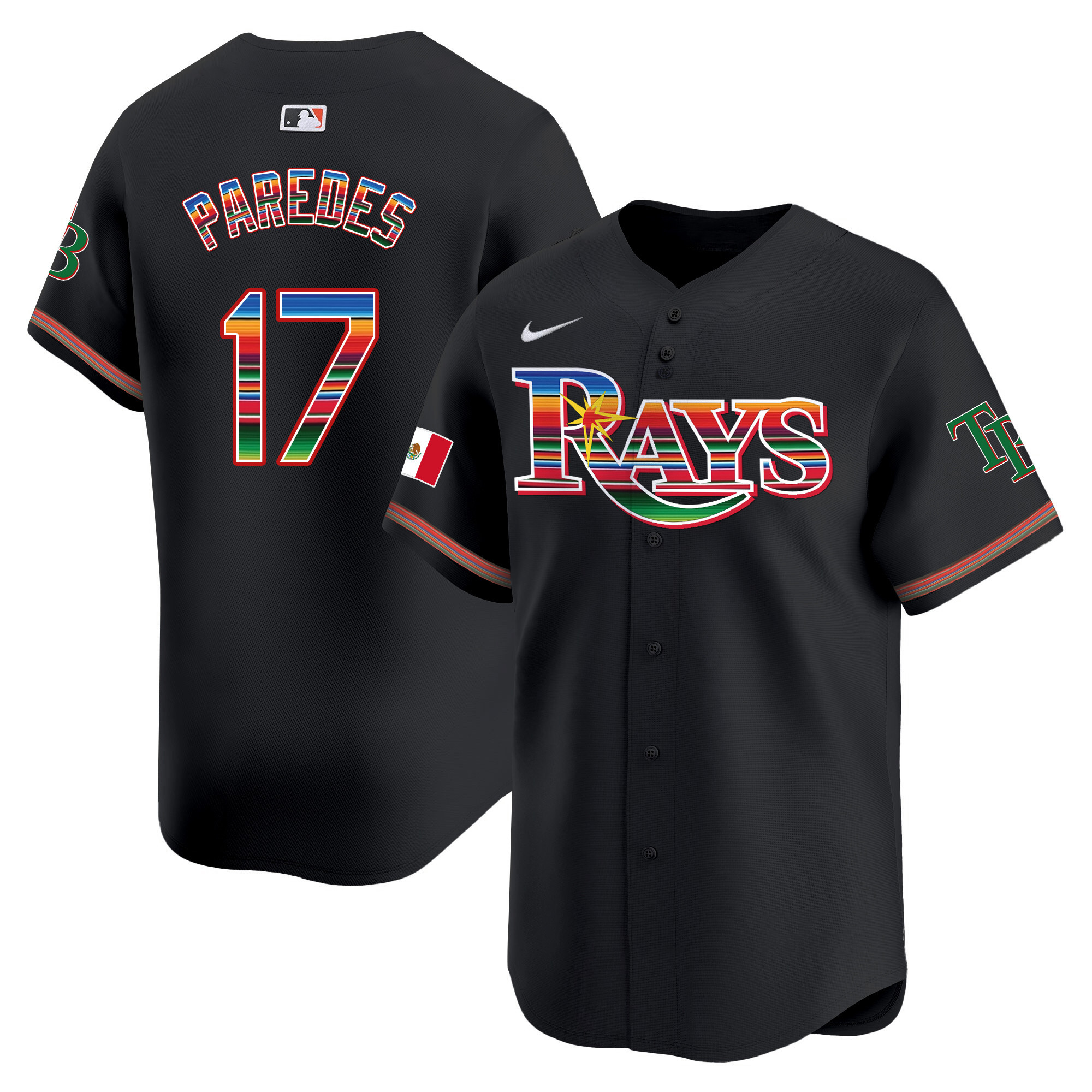 Isaac Paredes Men's Tampa Bay Rays Mexico Vapor Premier Limited Black Jersey