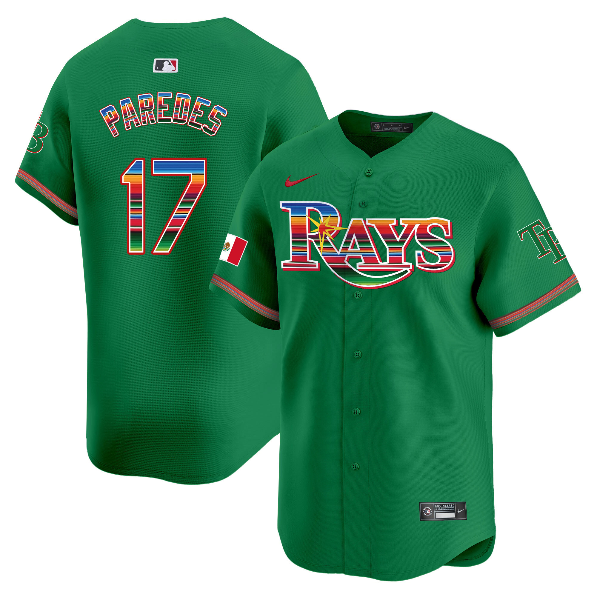 Isaac Paredes Men's Tampa Bay Rays Mexico Vapor Premier Limited Green Jersey