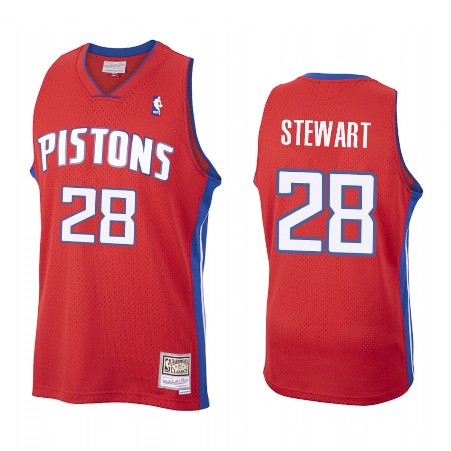 Isaiah Stewart #28 Detroit Pistons Throwback Jersey Red