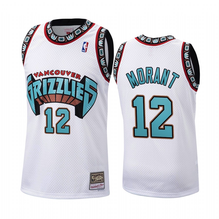 Ja Morant #12 Memphis Grizzlies White Hardwood Classics 1998 Jersey
