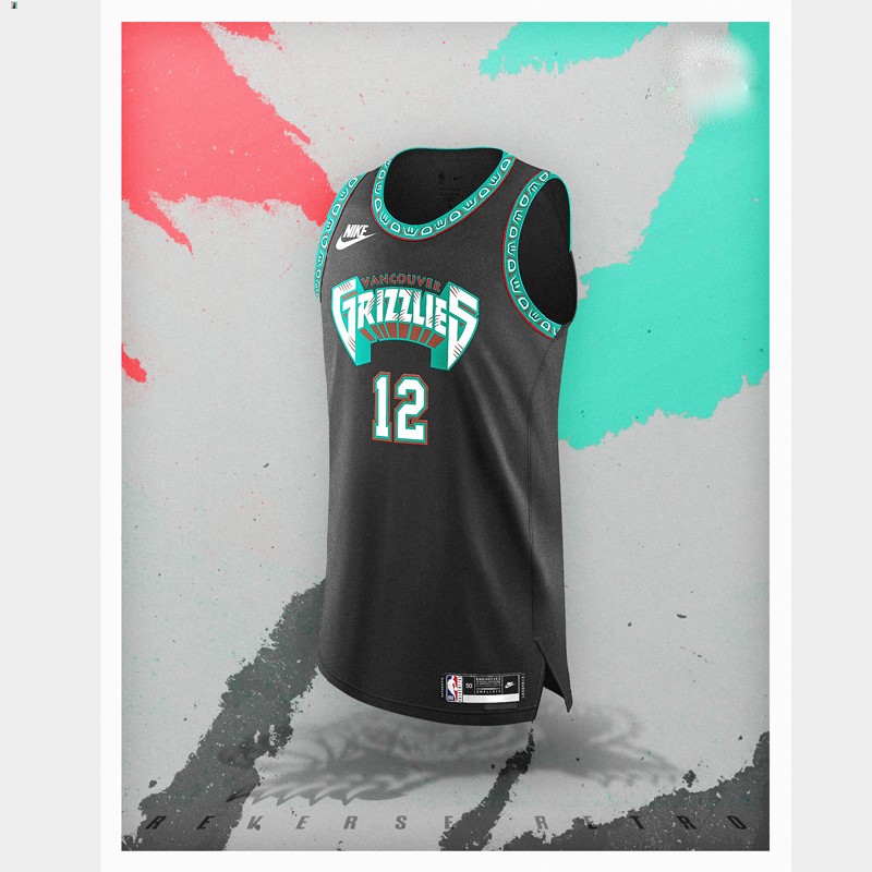 Ja Morant Memphis Grizzlies Black #12 Jersey Reverse Retro