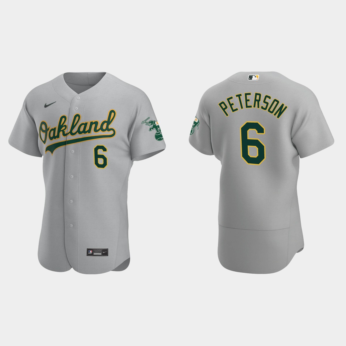 Jace Peterson Oakland Athletics Road Jersey - Gray
