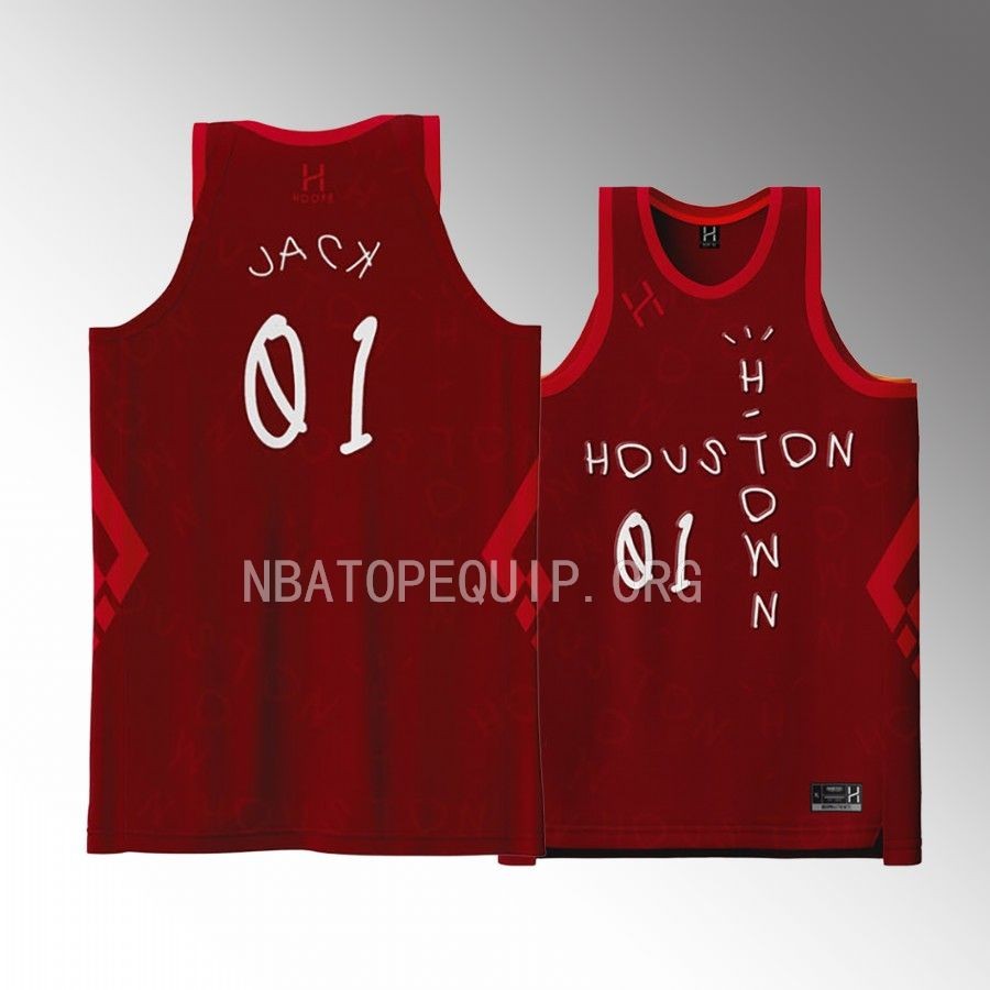 Jack Houston Rockets Red #01 Jersey H-Town Fashion Fit