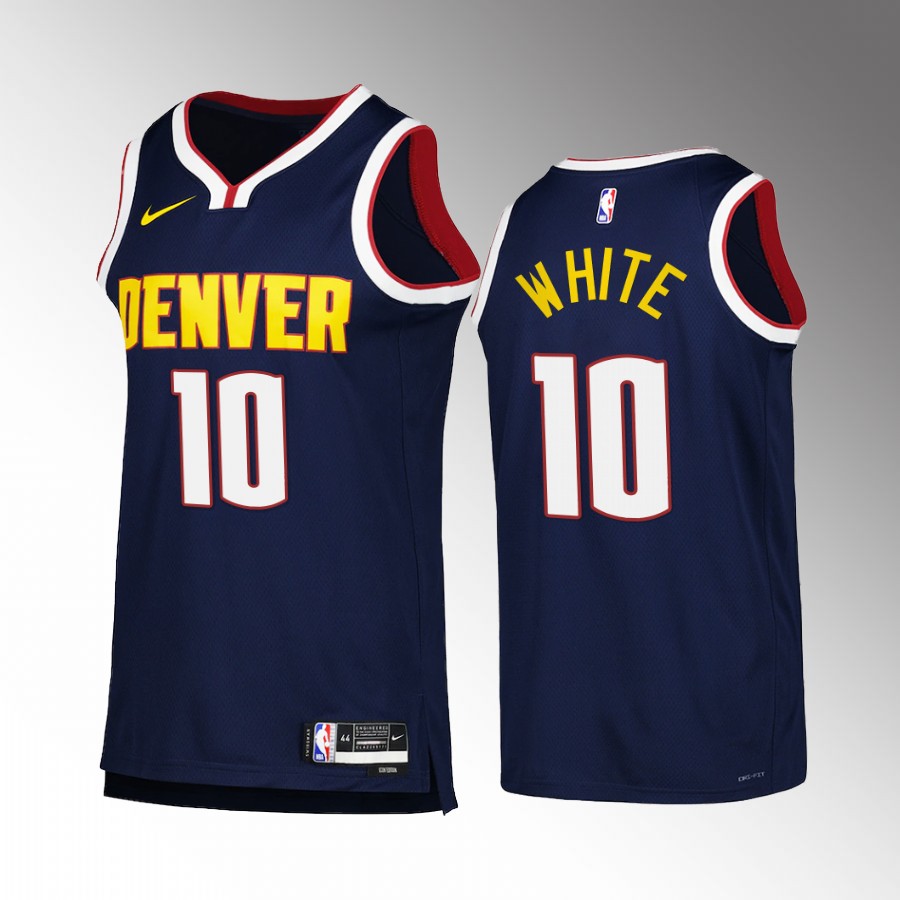 Jack White Denver Nuggets #10 Navy Jersey Icon Edition Swingman