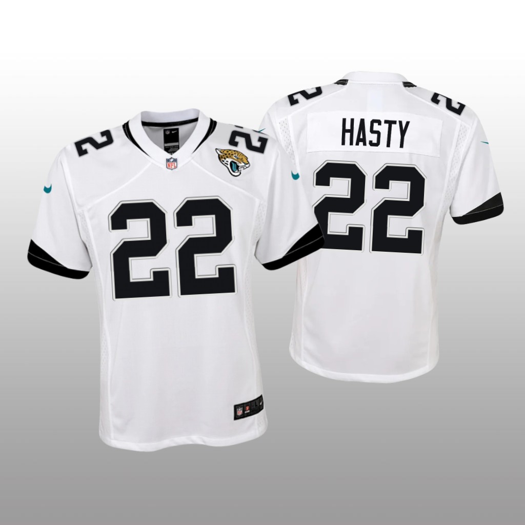 Jacksonville Jaguars JaMycal Hasty White Jersey Game - Youth