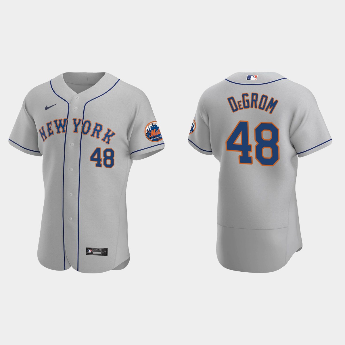 Jacob deGrom #48 New York Mets Gray Road Jersey