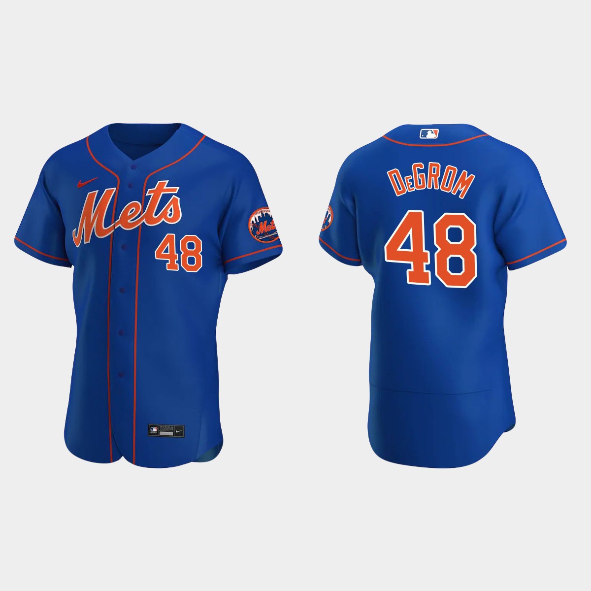 Jacob deGrom #48 New York Mets Royal Team Logo Alternate Jersey