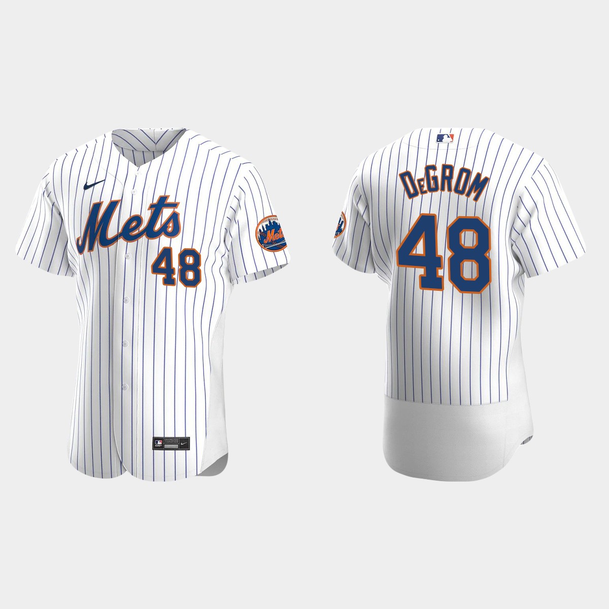 Jacob deGrom #48 New York Mets White Home Jersey