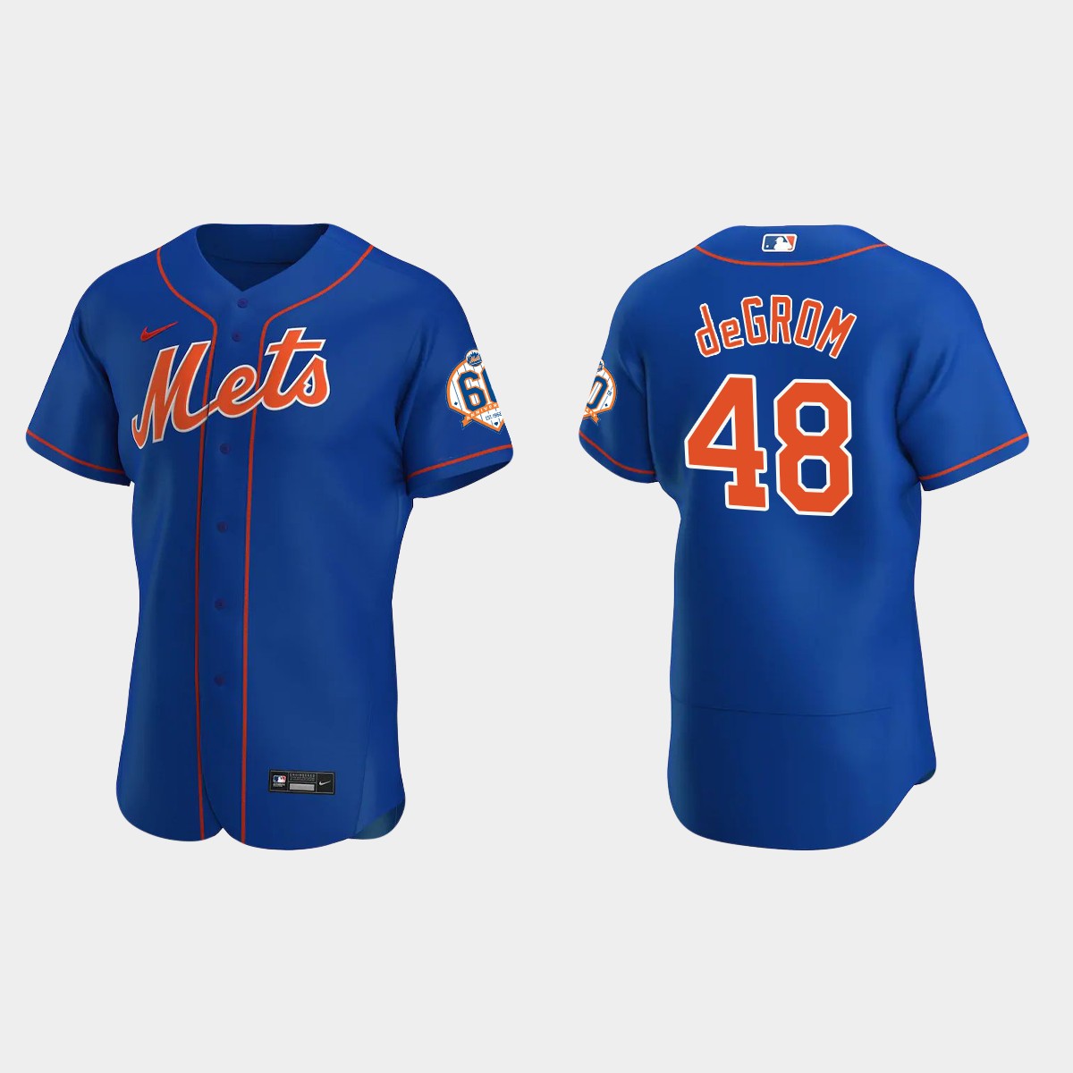 Jacob deGrom New York Mets 60th Anniversary Alternate Jersey - Royal