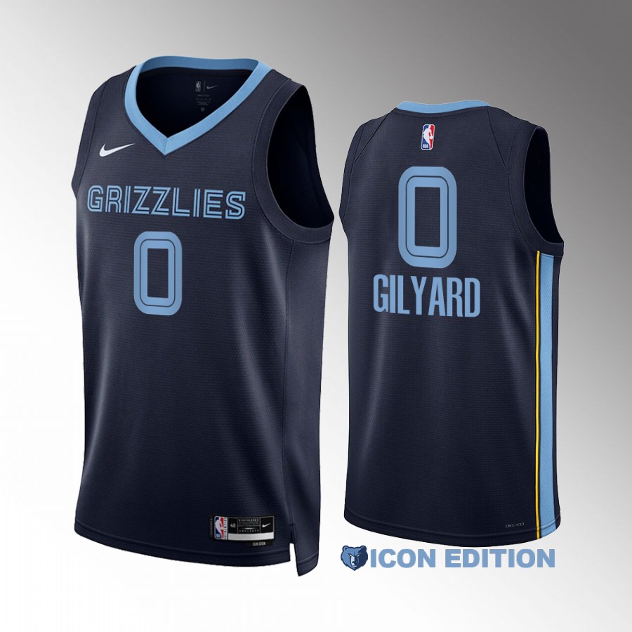 Jacob Gilyard Memphis Grizzlies #0 Navy Jersey Icon Edition Swingman